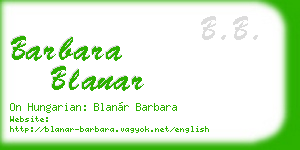 barbara blanar business card
