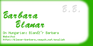 barbara blanar business card